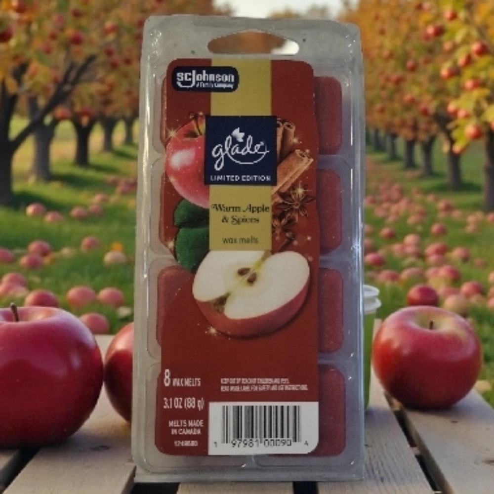1 Glade Limited Ed Apple & Spices Scented Wax Melts 8 Ct (.4 Oz) Tarts